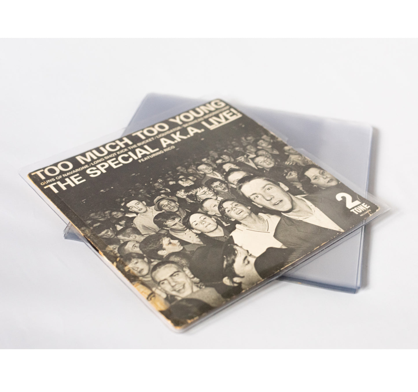7" 140Mu Slimline PVC Glass Clear Record Outer Sleeves