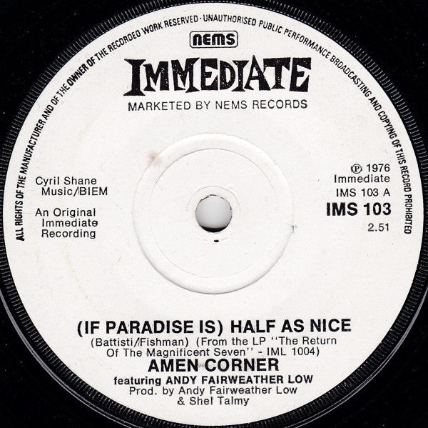 Amen Corner Featuring Andy Fairweather-Low - (If Paradise Is) Half As Nice