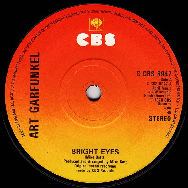 Art Garfunkel - Bright Eyes - laurelcanyonvinyl