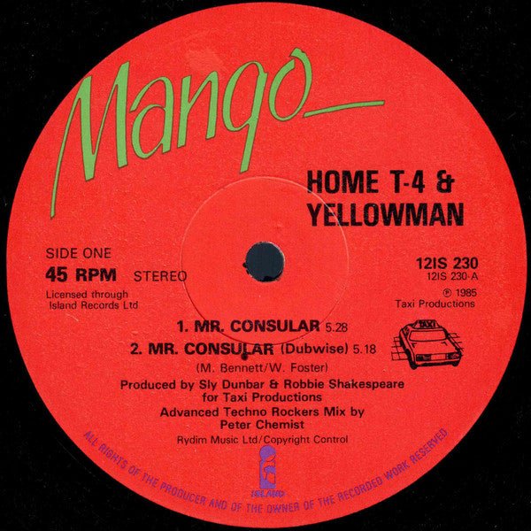 Home T & Yellowman - Mr. Consular - laurelcanyonvinyl