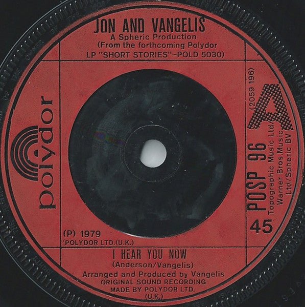 Jon & Vangelis - I Hear You Now - laurelcanyonvinyl