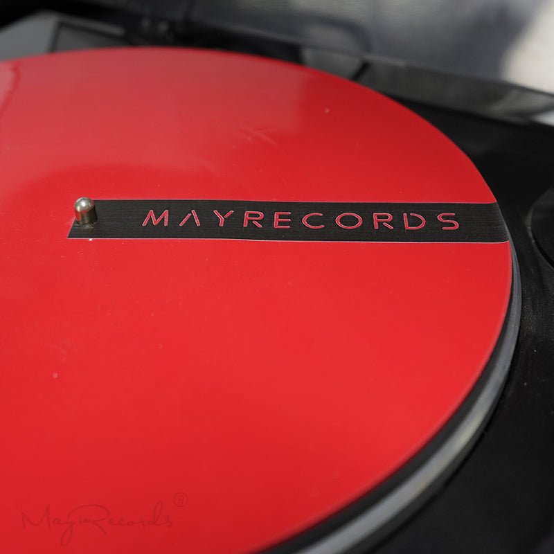 May Records 3mm DELUXE Rubber 11" Turntable Mat w/ Label Recess RED - laurelcanyonvinyl
