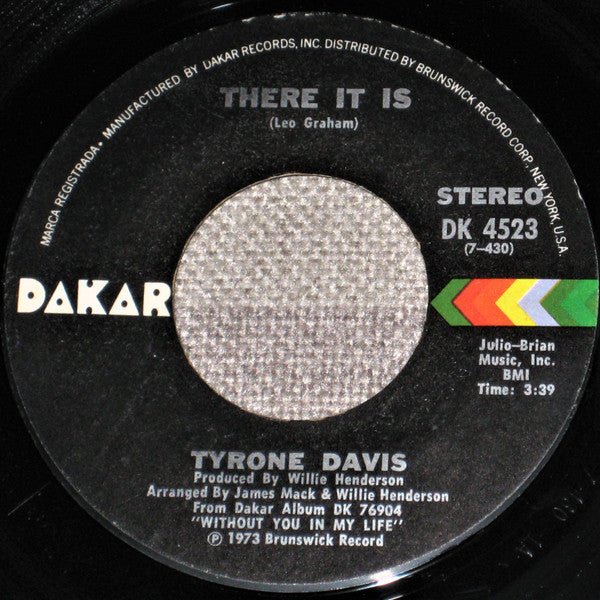 Tyrone Davis - There It Is / You Wouldn't Believe - laurelcanyonvinyl