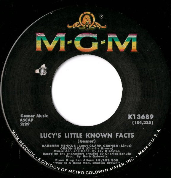 Various - Lucy's Little Known Facts / Snoopy's Suppertime - laurelcanyonvinyl