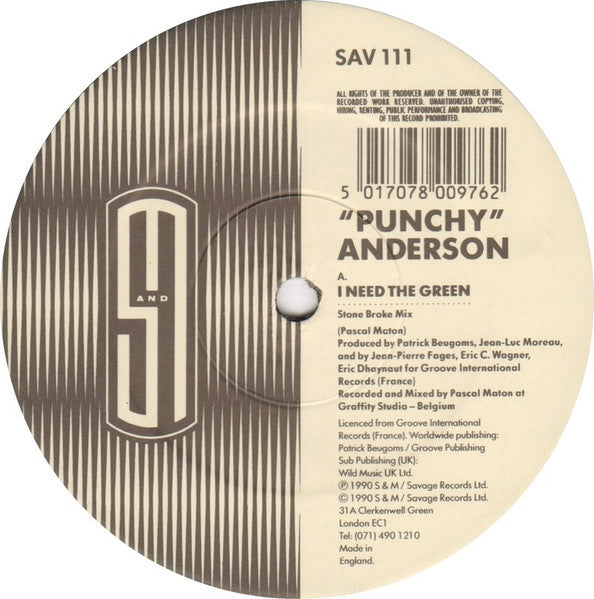 Punchy Anderson - I Need The Green