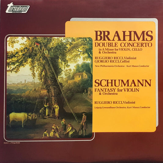 Johannes Brahms / Robert Schumann, Ruggiero Ricci, Giorgio Ricci (2), Kurt Masur, New Philharmonia Orchestra, Gewandhausorchester Leipzig - Double Concerto In A Minor For Violin, Cello & Orchestra/ Fantasy For Violin & Orchestra