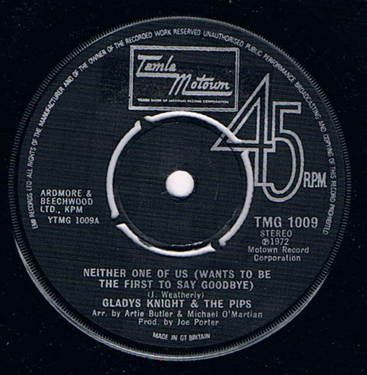 Gladys Knight And The Pips - Neither One Of Us (Wants To Be The First To Say Goodbye)