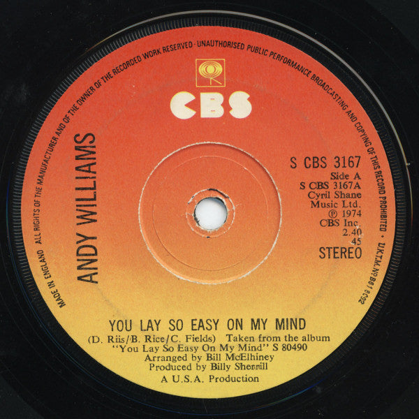 Andy Williams - You Lay So Easy On My Mind