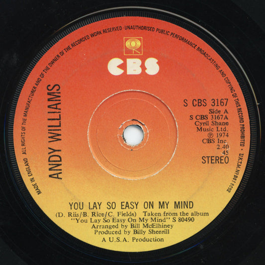 Andy Williams - You Lay So Easy On My Mind