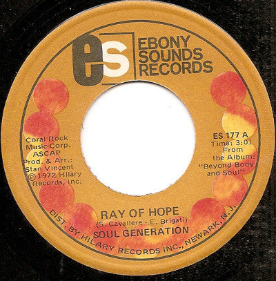 Soul Generation - Ray Of Hope / Young Bird