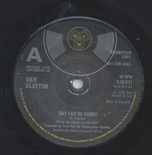 Obie Clayton - Say You're Sorry