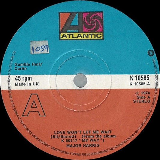 Major Harris - Love Won't Let Me Wait