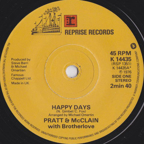 Pratt & McClain With Brotherlove - Happy Days