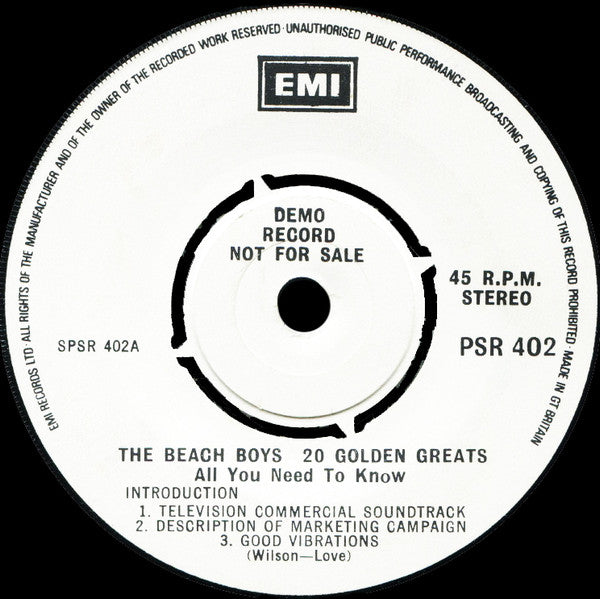 The Beach Boys - 20 Golden Greats - All You Need To Know