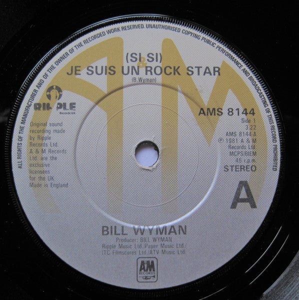 Bill Wyman - (Si Si) Je Suis Un Rock Star - laurelcanyonvinyl