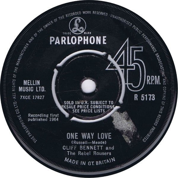 Cliff Bennett & The Rebel Rousers - One Way Love - laurelcanyonvinyl