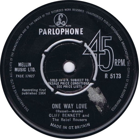 Cliff Bennett & The Rebel Rousers - One Way Love - laurelcanyonvinyl