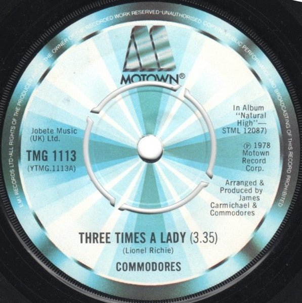 Commodores - Three Times A Lady - laurelcanyonvinyl