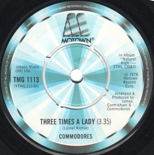 Commodores - Three Times A Lady - laurelcanyonvinyl