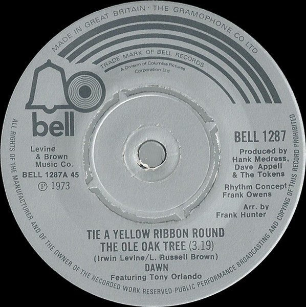 Dawn (5) Featuring Tony Orlando - Tie A Yellow Ribbon Round The Ole Oak Tree - laurelcanyonvinyl