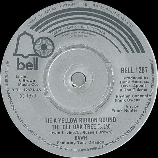 Dawn (5) Featuring Tony Orlando - Tie A Yellow Ribbon Round The Ole Oak Tree - laurelcanyonvinyl