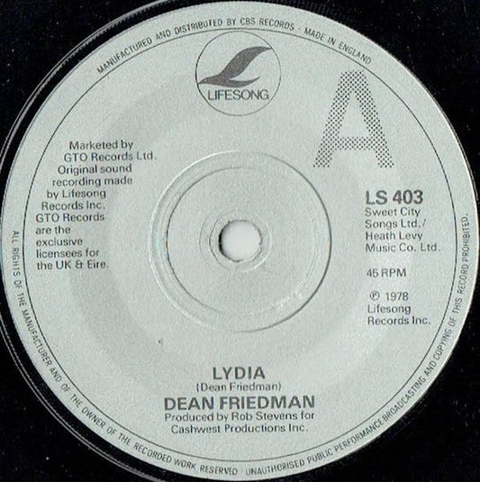 Dean Friedman - Lydia - laurelcanyonvinyl