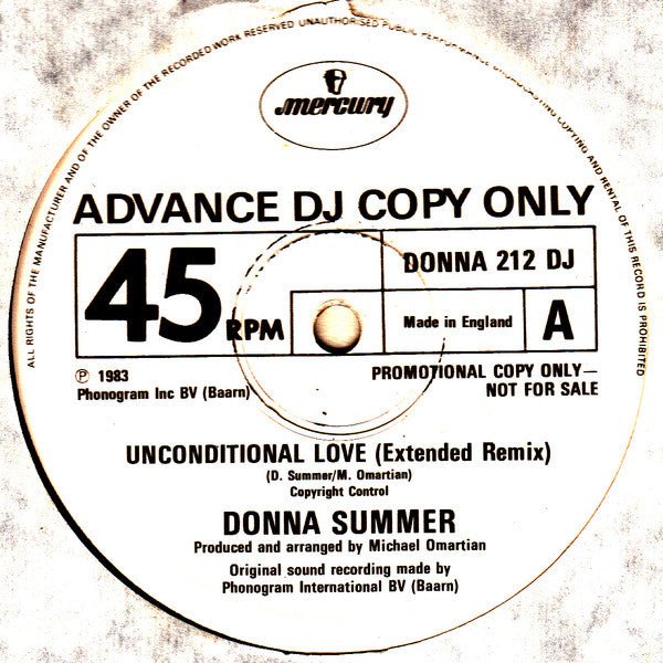 Donna Summer - Unconditional Love - laurelcanyonvinyl