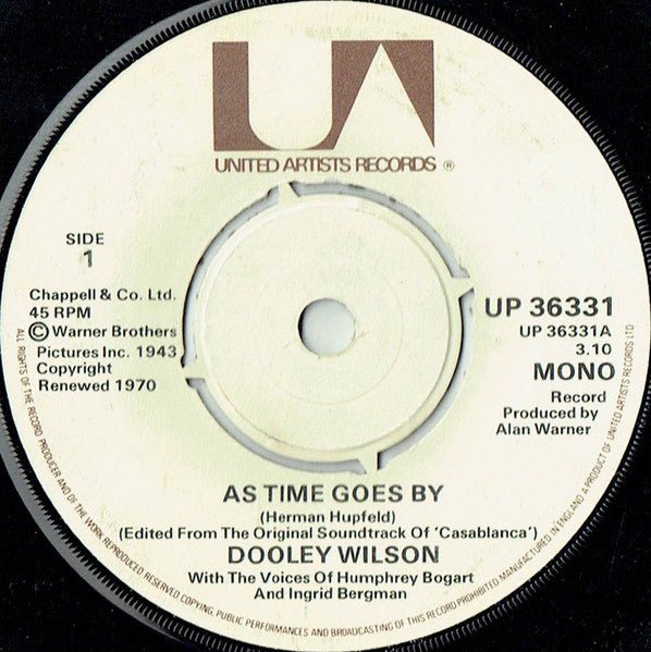 Dooley Wilson With The Voices Of Humphrey Bogart And Ingrid Bergman / Dick Powell (2) - As Time Goes By / I'll String Along With You - laurelcanyonvinyl