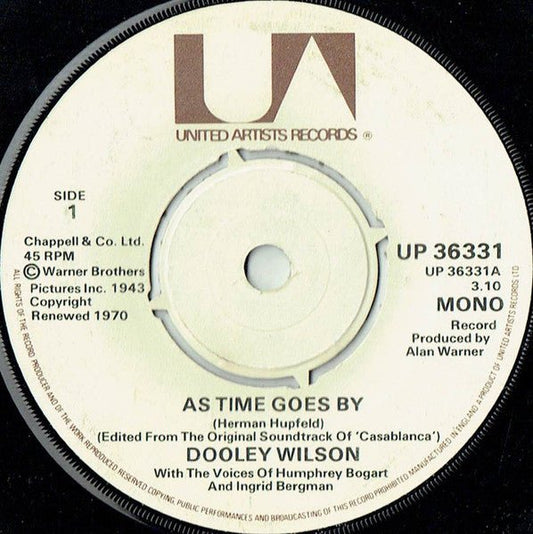 Dooley Wilson With The Voices Of Humphrey Bogart And Ingrid Bergman / Dick Powell (2) - As Time Goes By / I'll String Along With You - laurelcanyonvinyl