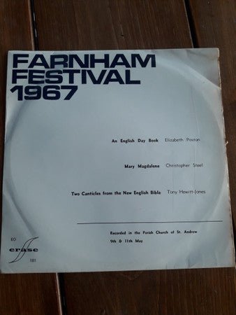 Elizabeth Poston, Christopher Steel, Tony Hewitt-Jones - Farnham Festival 1967 - laurelcanyonvinyl