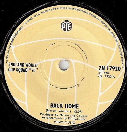 England World Cup Squad "70" - Back Home - laurelcanyonvinyl