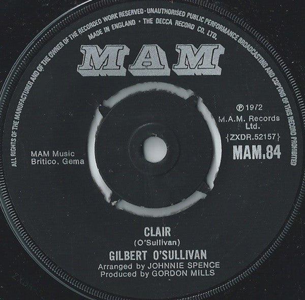 Gilbert O'Sullivan - Clair - laurelcanyonvinyl