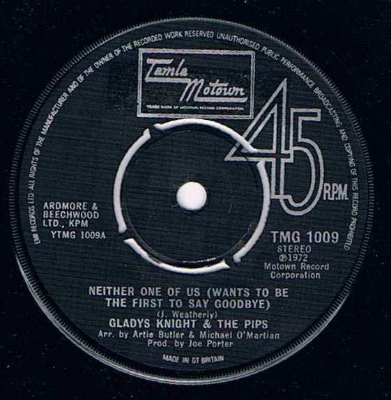 Gladys Knight And The Pips - Neither One Of Us (Wants To Be The First To Say Goodbye) - laurelcanyonvinyl