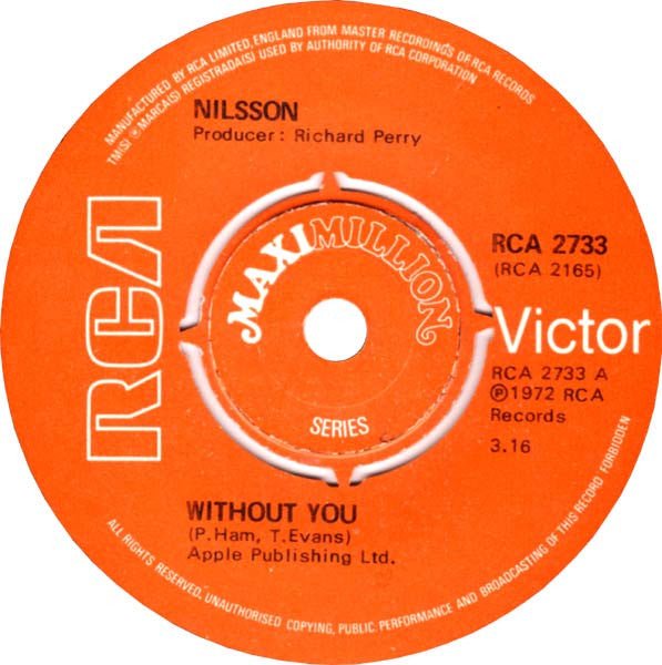 Harry Nilsson - Without You - laurelcanyonvinyl