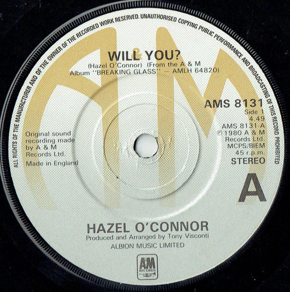 Hazel O'Connor - Will You? - laurelcanyonvinyl