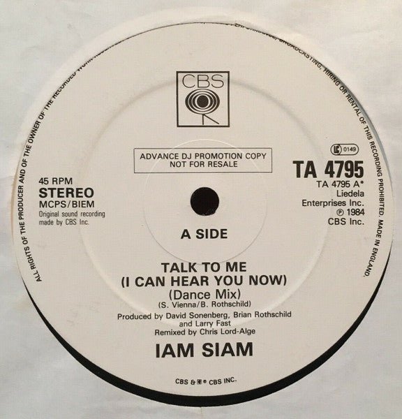 Iam Siam - Talk To Me (I Can Hear You Now) - laurelcanyonvinyl