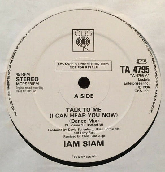 Iam Siam - Talk To Me (I Can Hear You Now) - laurelcanyonvinyl