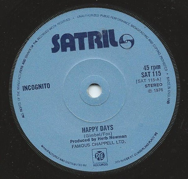 Incognito (12) - Happy Days - laurelcanyonvinyl