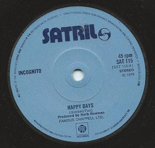 Incognito (12) - Happy Days - laurelcanyonvinyl