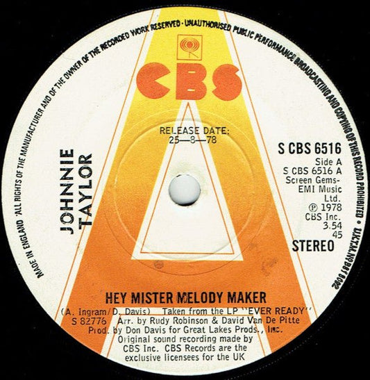 Johnnie Taylor - Hey Mister Melody Maker - laurelcanyonvinyl