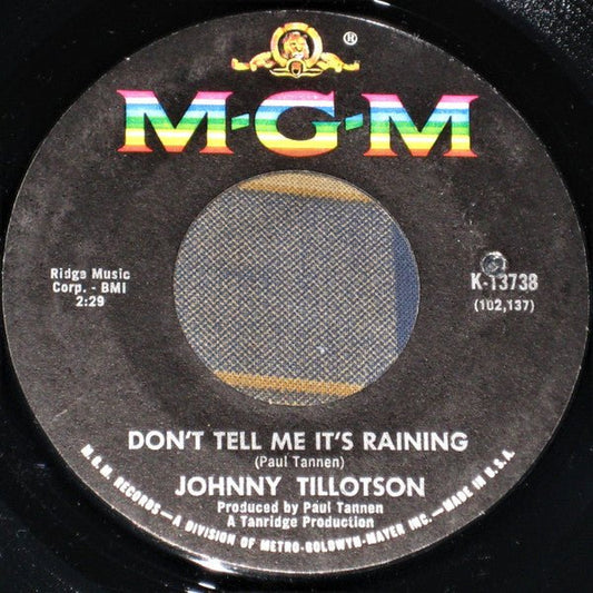 Johnny Tillotson - Don't Tell Me It's Raining / Takin' It Easy - laurelcanyonvinyl