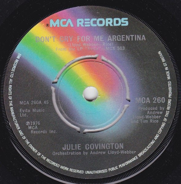 Julie Covington - Don't Cry For Me Argentina - laurelcanyonvinyl