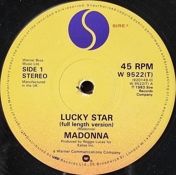 Madonna - Lucky Star (Full Length Version) - laurelcanyonvinyl