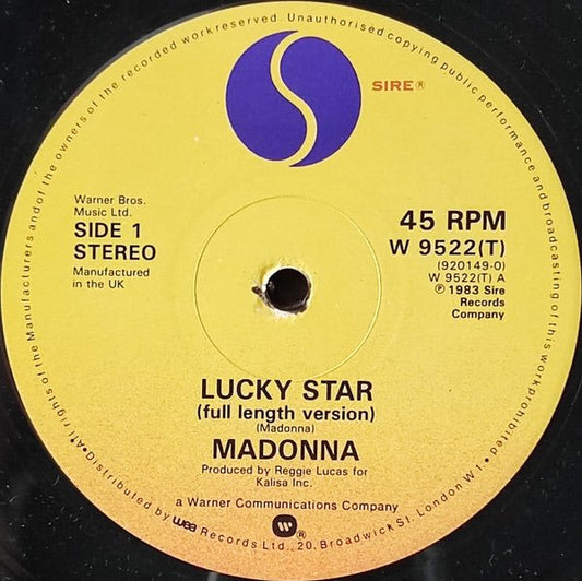 Madonna - Lucky Star (Full Length Version) - laurelcanyonvinyl
