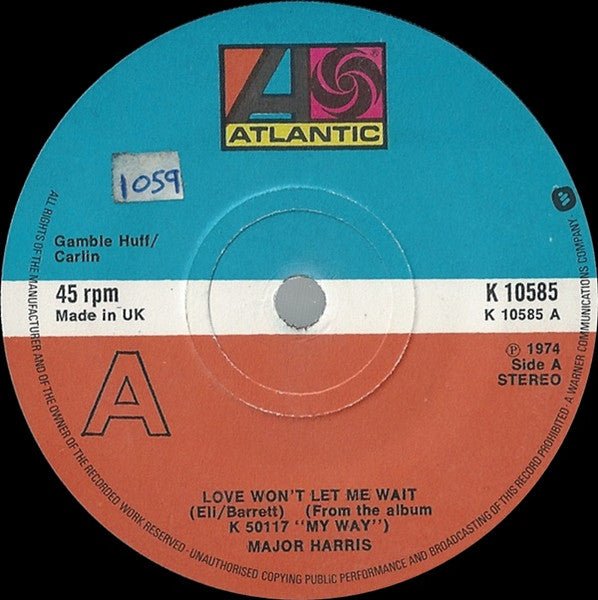 Major Harris - Love Won't Let Me Wait - laurelcanyonvinyl
