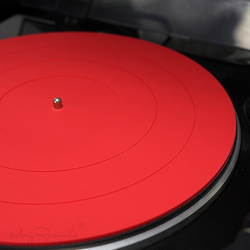 May Records 3mm DELUXE Rubber 11" Turntable Mat w/ Label Recess RED - laurelcanyonvinyl