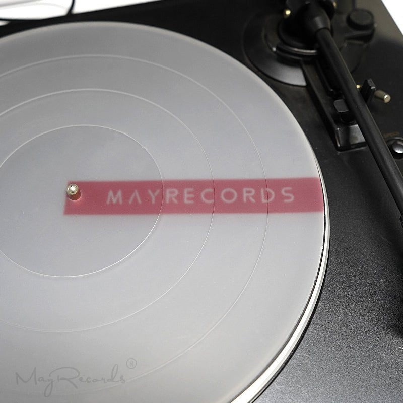 May Records 3mm Rubber 11" Turntable Mat w/ Label Recess CLEAR - laurelcanyonvinyl