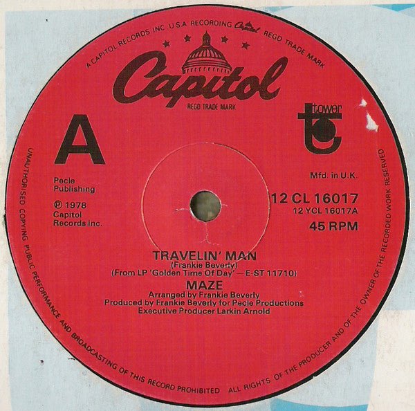 Maze Featuring Frankie Beverly - Travelin' Man - laurelcanyonvinyl