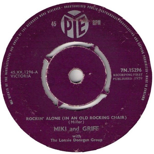 Miki & Griff With Lonnie Donegan's Skiffle Group - Rockin' Alone (In An Old Rocking Chair) - laurelcanyonvinyl