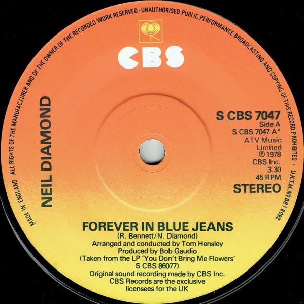 Neil Diamond - Forever In Blue Jeans - laurelcanyonvinyl